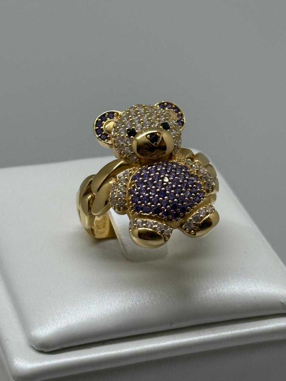 ANILLO OSO FULL PIEDRA 18K T9 7.5GR